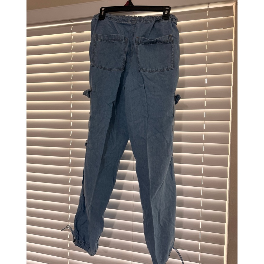 SO High-Rise Cargo Jogger Jeans Light Wash Denim Pants Small